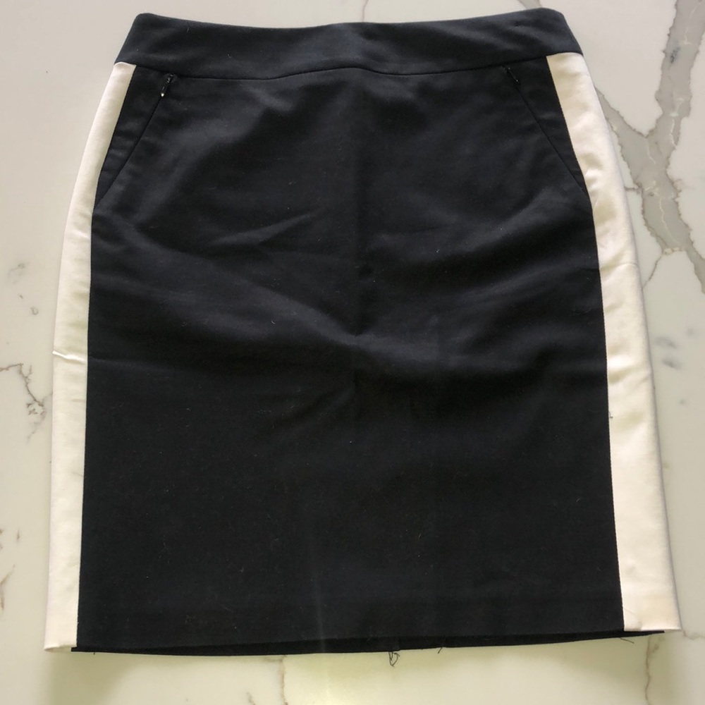 Calvin Klein Black Pencil Skirt with Tux Stripe